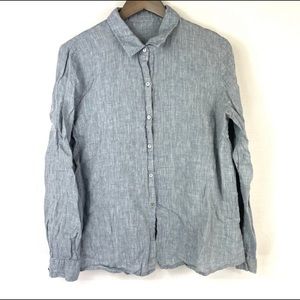 Eileen fisher blue linen button down